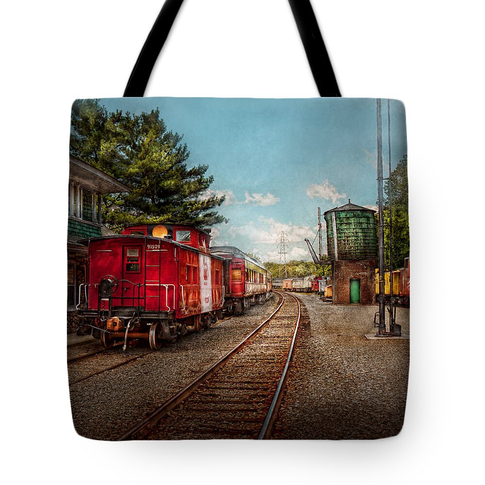 Train Tote Bag featuring the photograph Train - Caboose - Tickets Please by Mike Savad