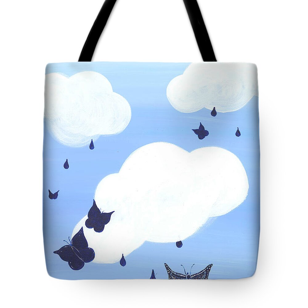 Teardrops Tote Bag featuring the painting Transformation by Catt Kyriacou