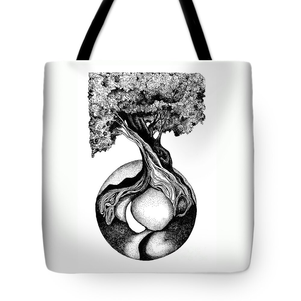 Summer Tote Bag featuring the drawing Tree of Life by Danielle Scott