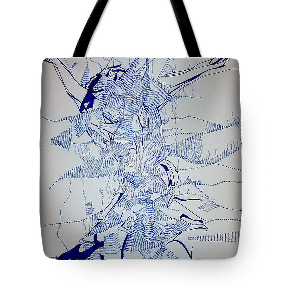 Jesus Tote Bag featuring the painting Triple Jump by Gloria Ssali