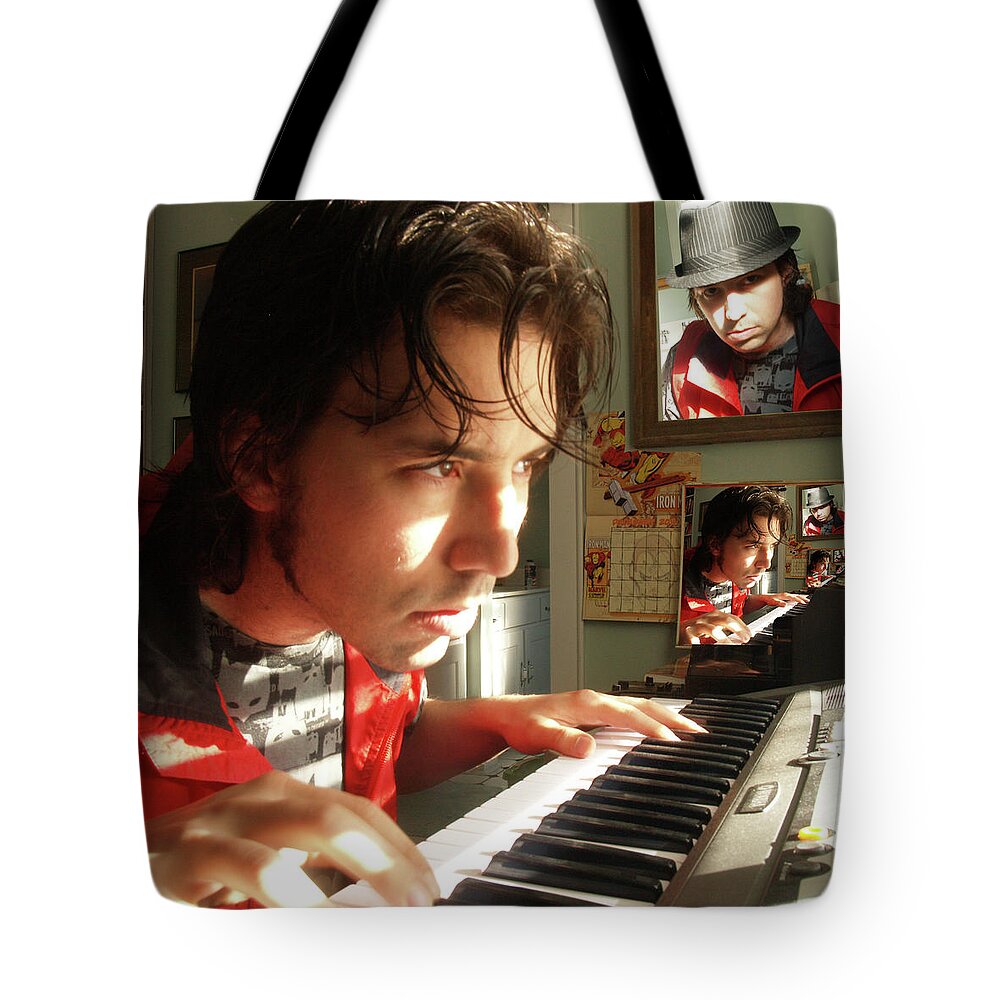 John Gholson Tote Bag featuring the photograph Triple Self Portrait by John Gholson