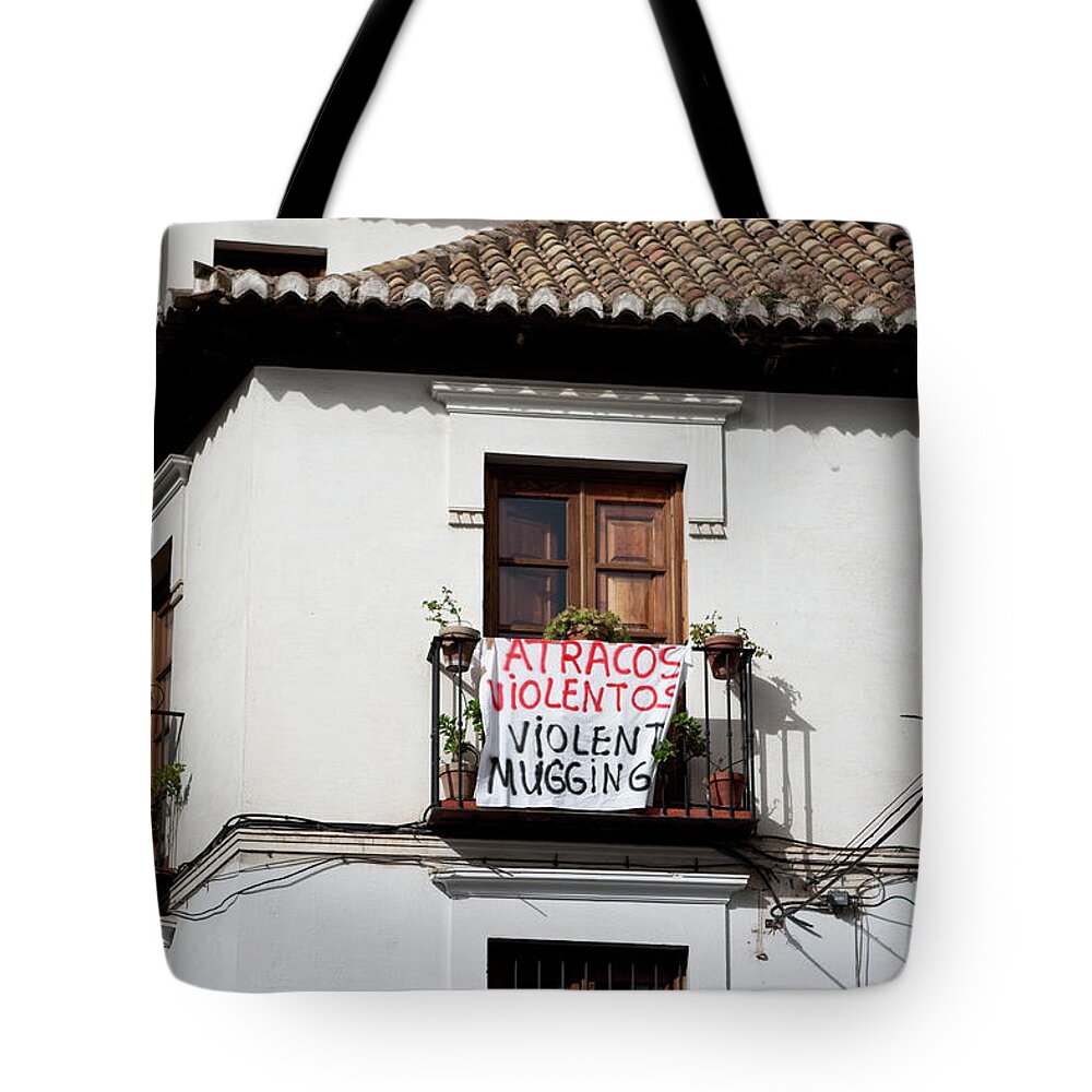 Granada Tote Bag featuring the photograph Trouble in the Neighborhood by Lorraine Devon Wilke