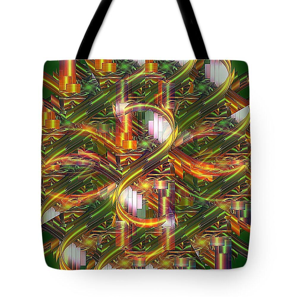 Abstract Tote Bag featuring the digital art Twelth Dimension by Leslie Revels