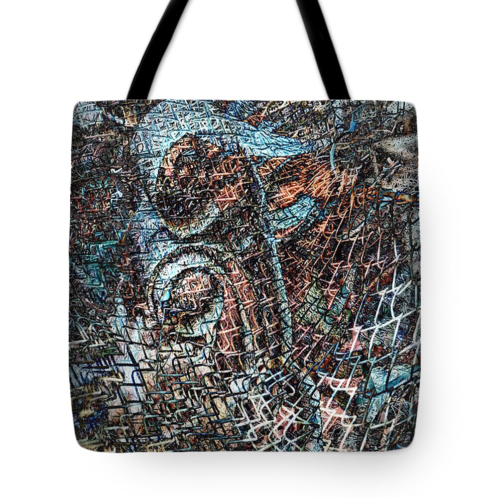 Twisted Tote Bag featuring the digital art Twistered 2 by Frances Miller