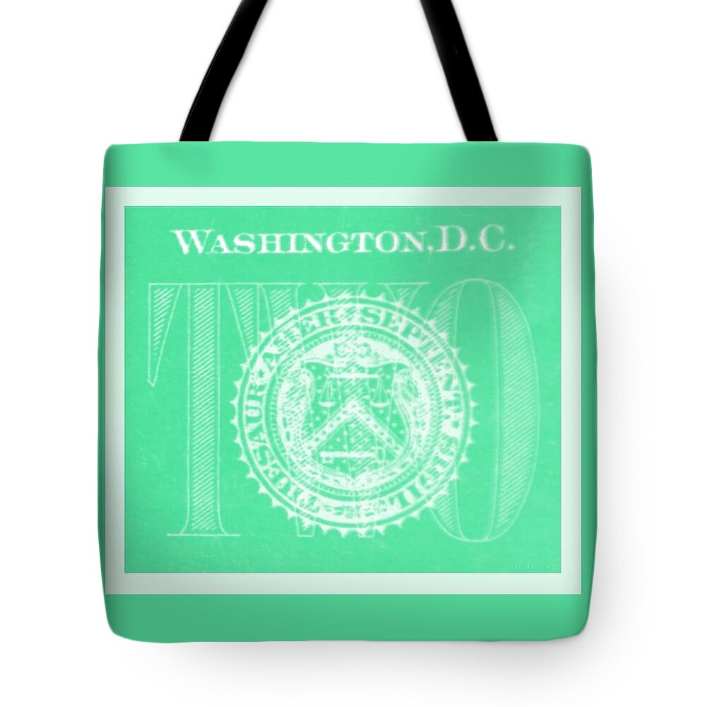 Money Tote Bag featuring the photograph TWO in NEGATIVE GREEN by Rob Hans