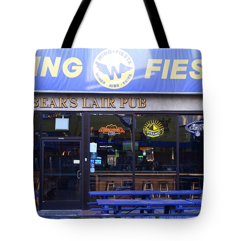 The Bears Lair Pub Tote Bag featuring the photograph UC Berkeley . Bears Lair Pub . 7D10165 by Wingsdomain Art and Photography
