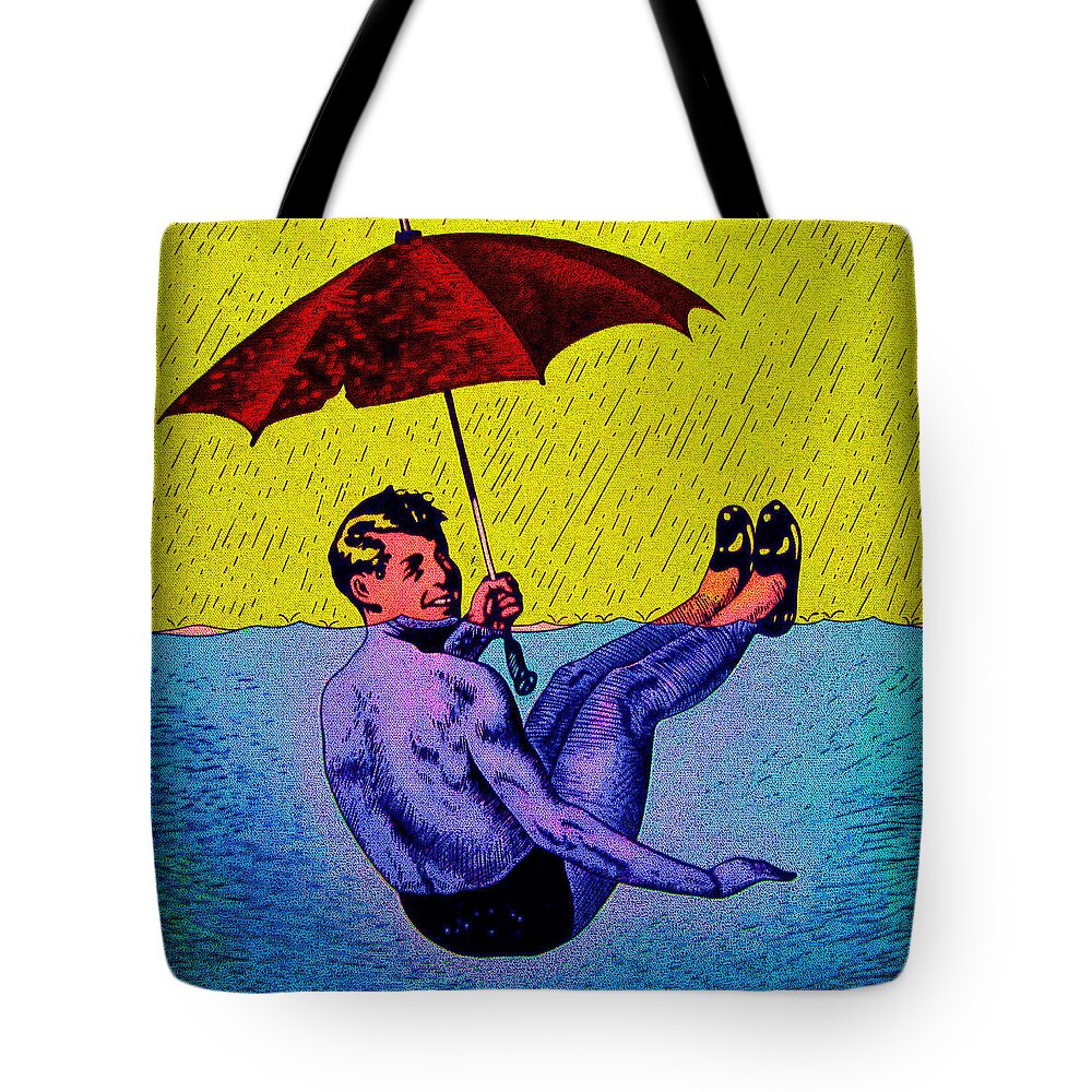 Painting Tote Bag featuring the painting Umbrellaman by Steve Fields