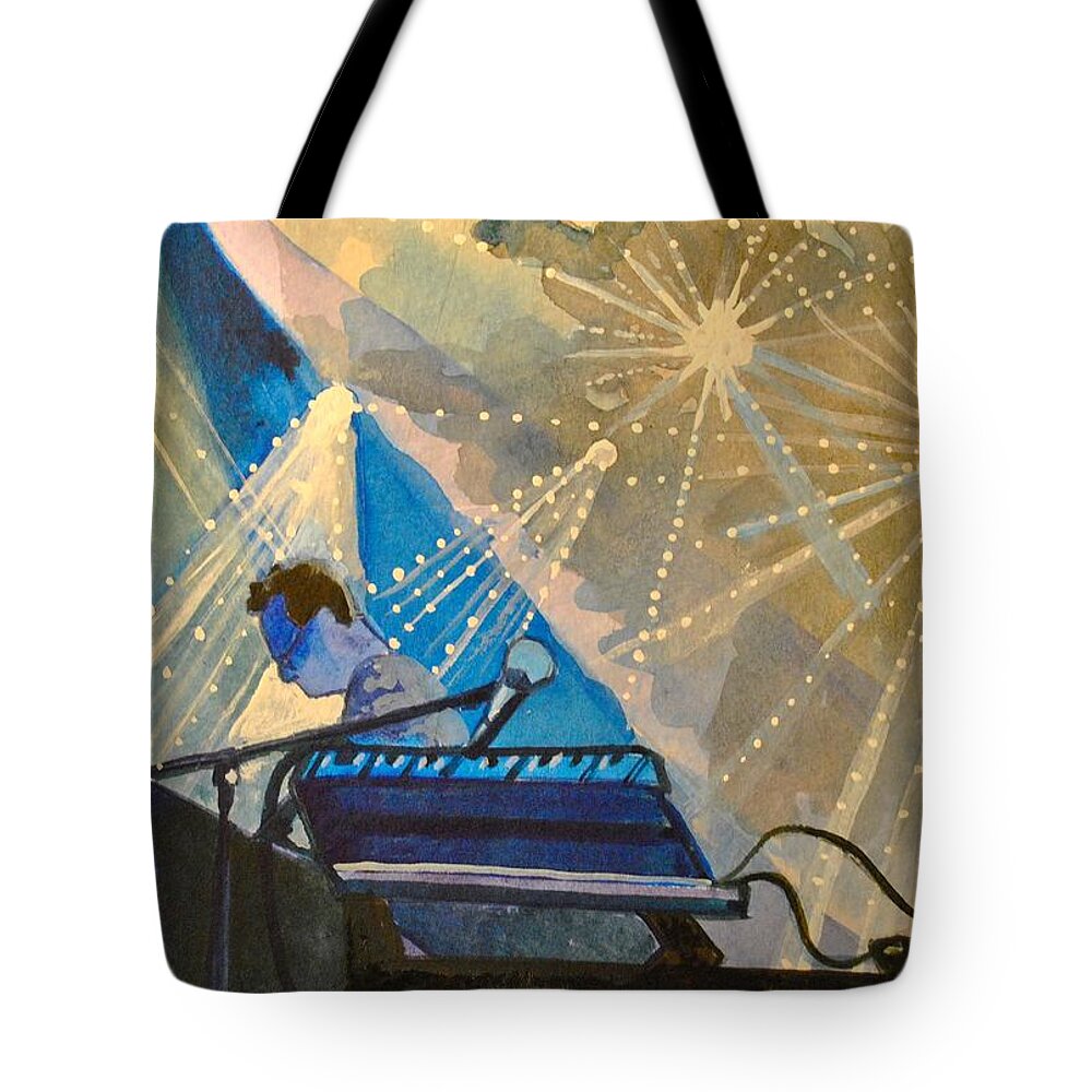Umphrey's Mcgee Tote Bag featuring the painting Umphre's Mcgee at the Pony by Patricia Arroyo