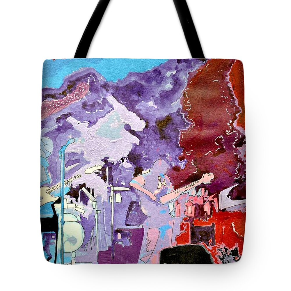 Music Tote Bag featuring the painting Umphreys Trip by Patricia Arroyo