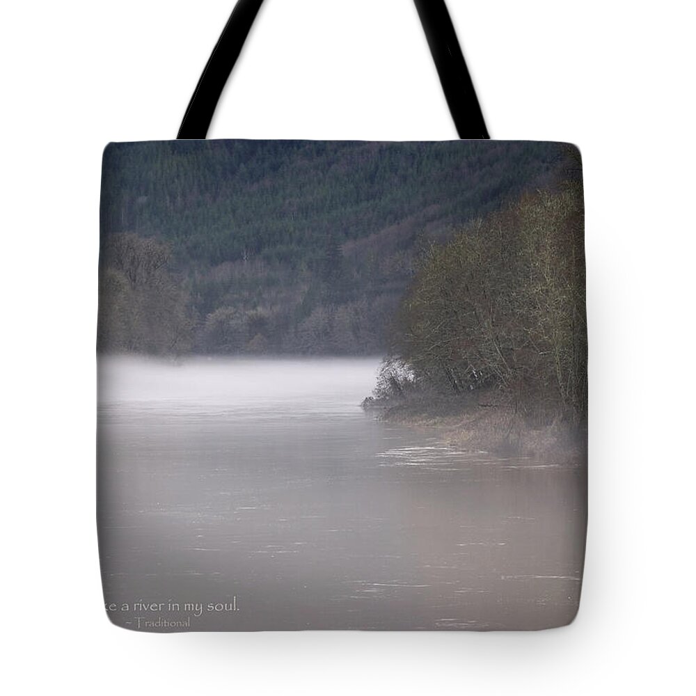 Umpqua Tote Bag featuring the photograph Umpqua River Fog by Mick Anderson