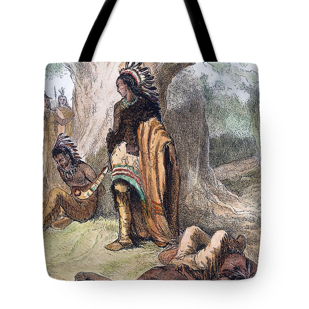 Uncas & Miantonomo, 1643 Tote Bag by Granger | Fine Art America