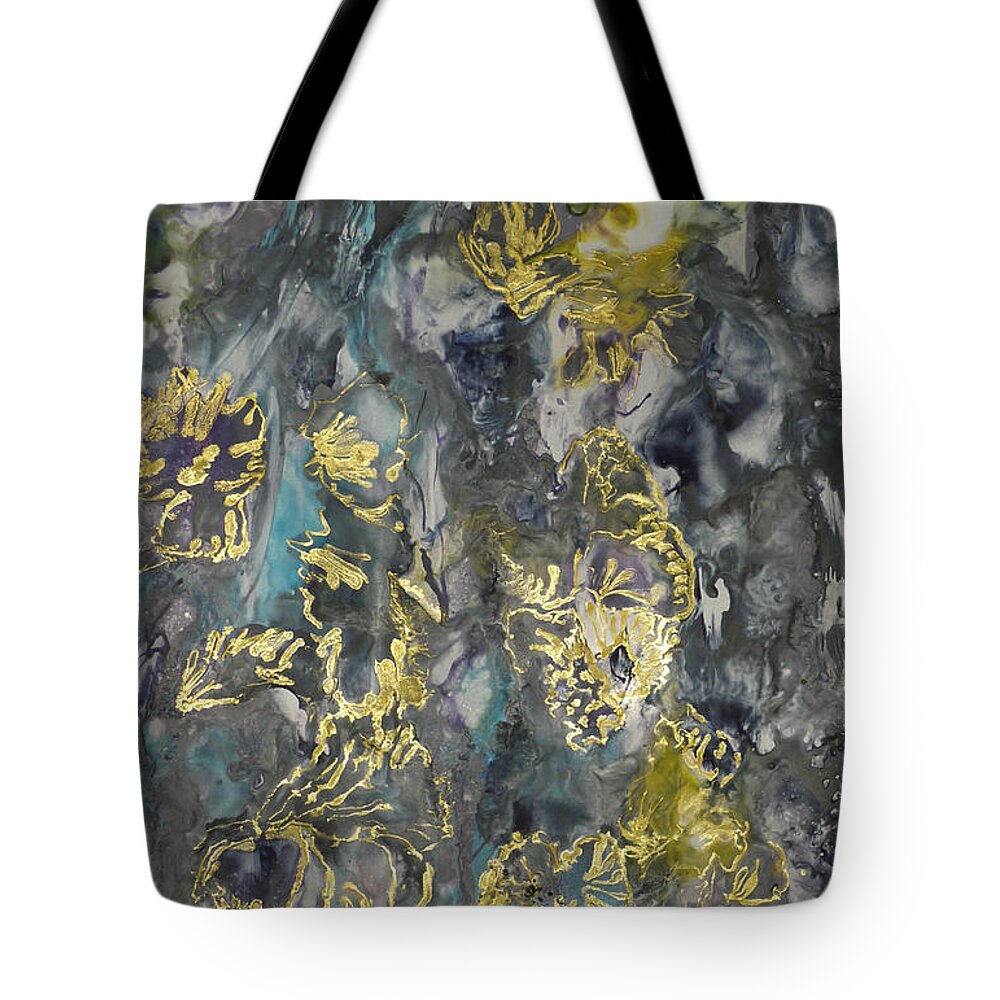 Encaustic Tote Bag featuring the painting Untitled 3 Series Of 3 by Heather Hennick