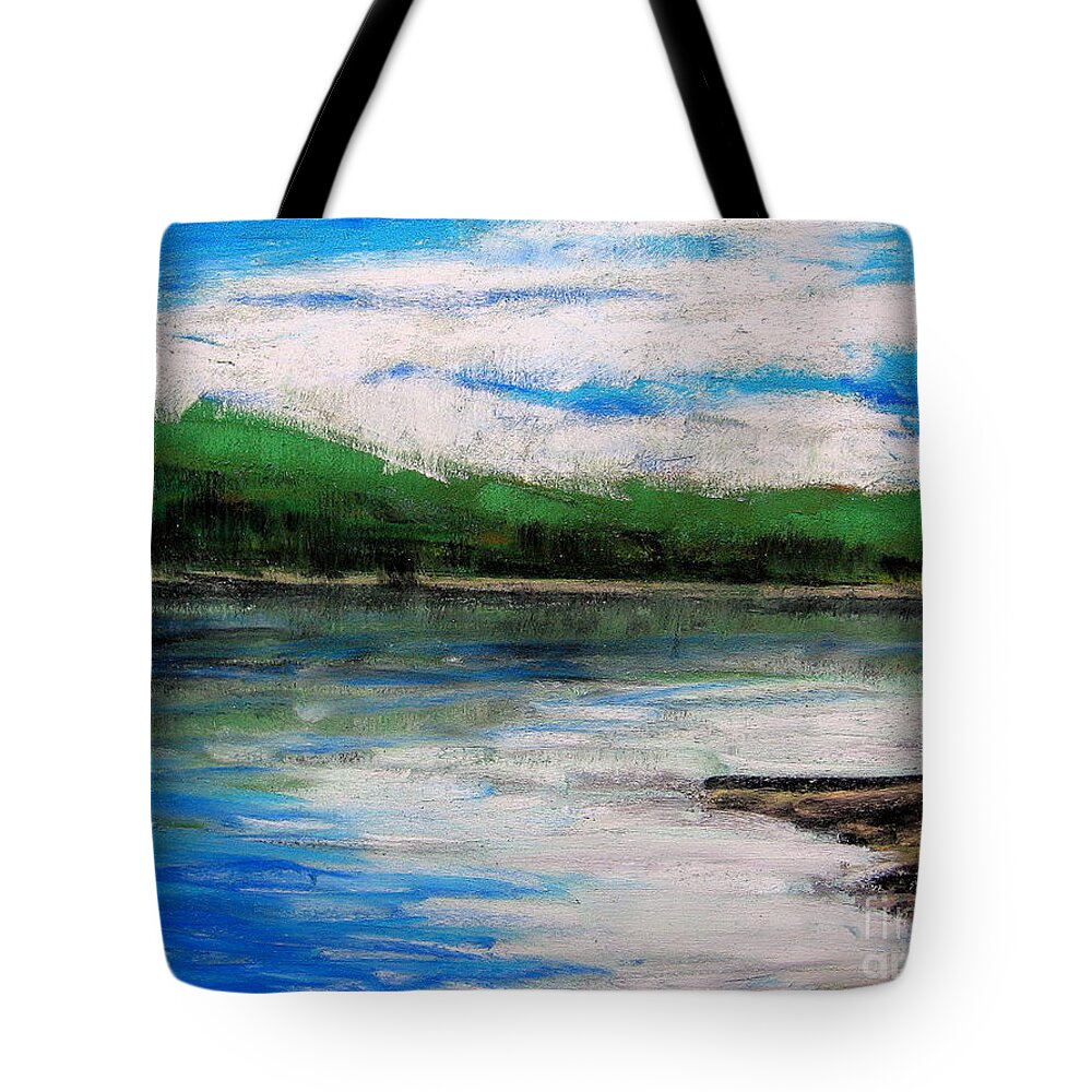  Tote Bag featuring the pastel Up North, Traverse City by Lisa Dionne
