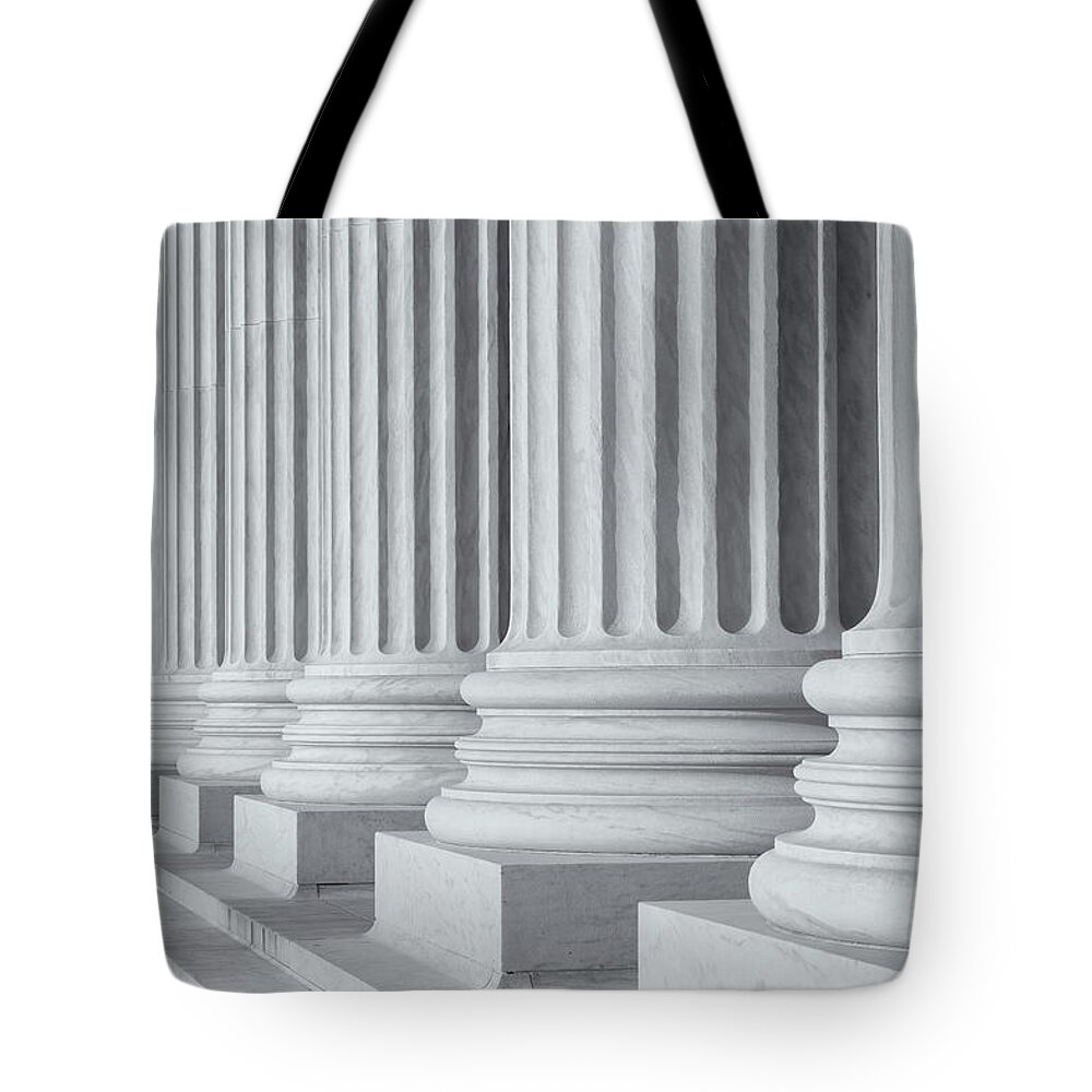Clarence Holmes Tote Bag featuring the photograph US Supreme Court Building III by Clarence Holmes