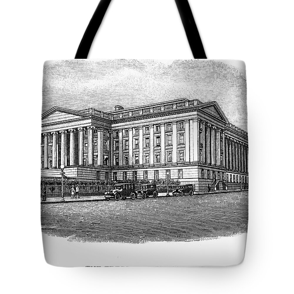20th Century Tote Bag featuring the drawing U.s. Treasury Department by Granger