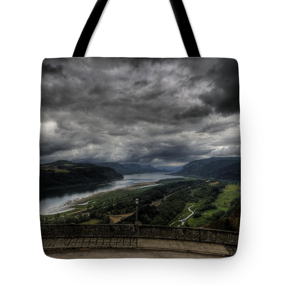 Hdr Tote Bag featuring the photograph Vista House View by Brad Granger
