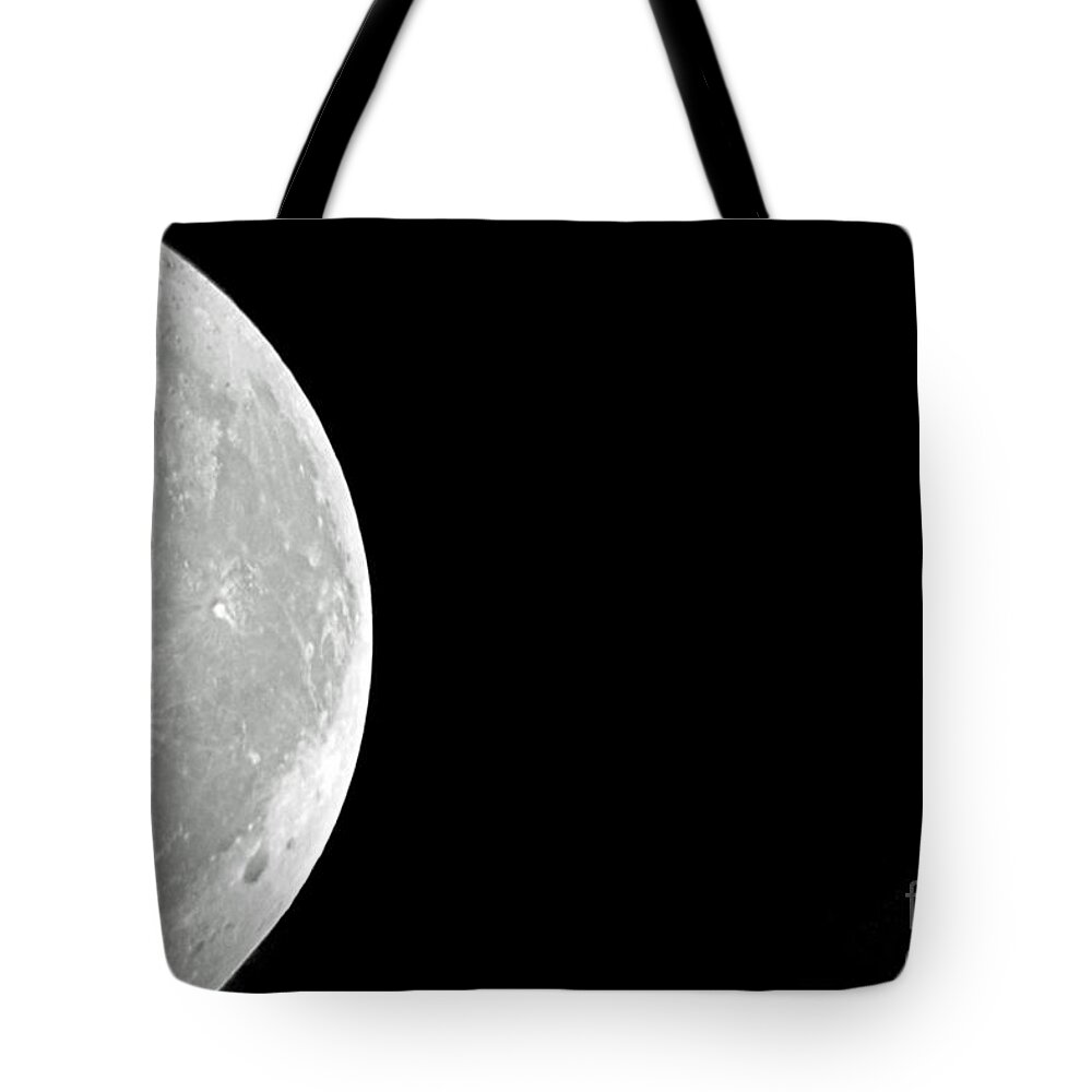 Black And White Photography Tote Bag featuring the photograph Waning Gibbous Moon by Sue Stefanowicz