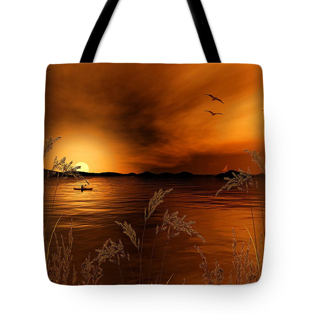 Gold Art Tote Bag featuring the digital art Warmth Ablaze - Gold Art by Lourry Legarde