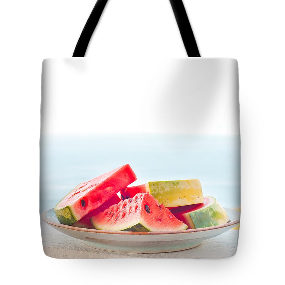 Appetiser Tote Bag featuring the photograph Water melon by Tom Gowanlock