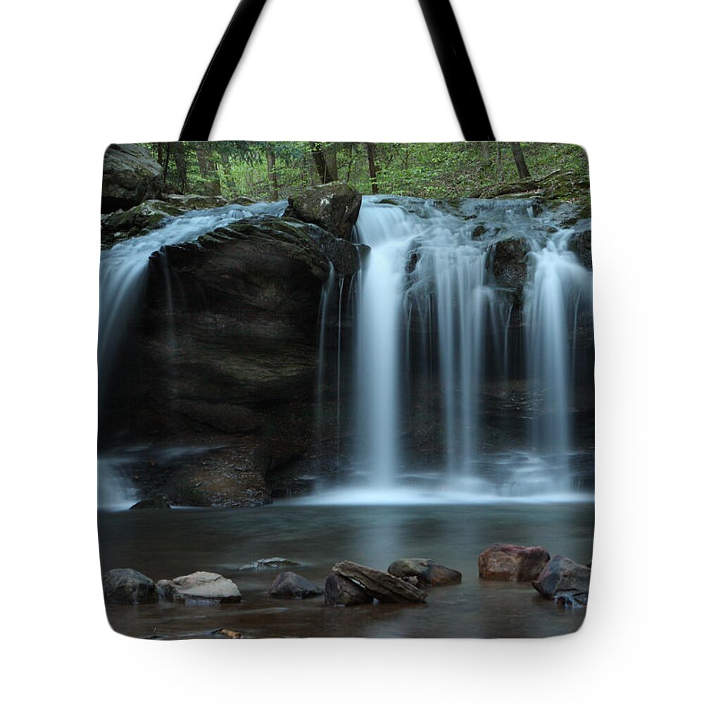 Waterfall Tote Bag featuring the photograph Waterfall On Flat Fork by Daniel Reed