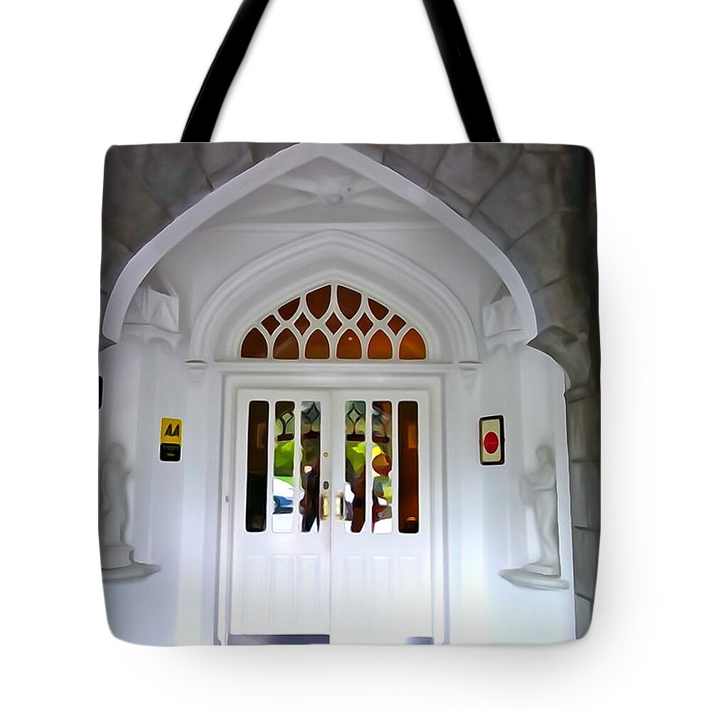 Door Tote Bag featuring the photograph Welcome to the Manor by Norma Brock