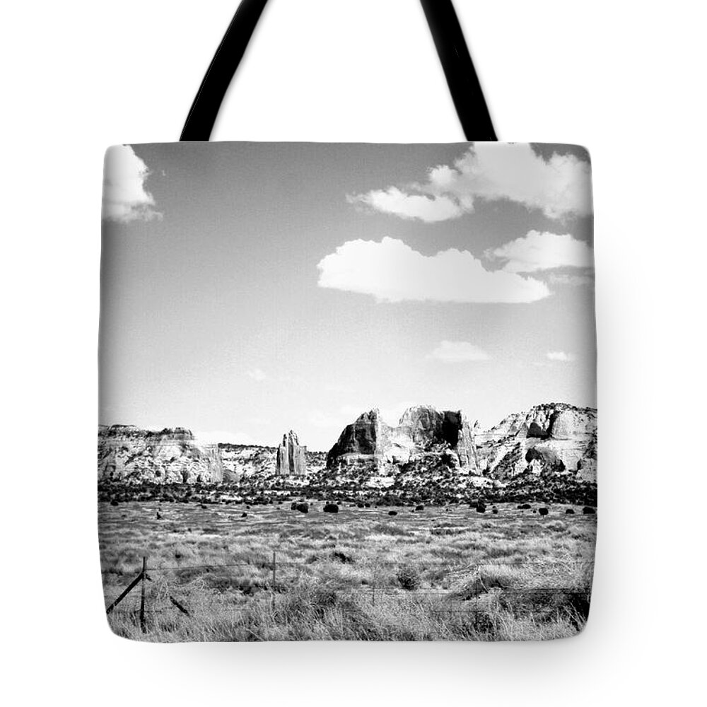 Black & White Tote Bag featuring the photograph Western Sky by Ellen Heaverlo
