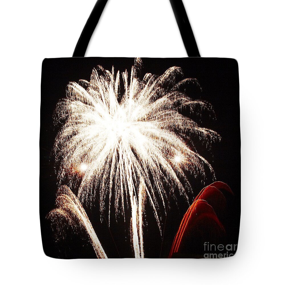 Fireworks Tote Bag featuring the photograph White flower by Agusti Pardo Rossello