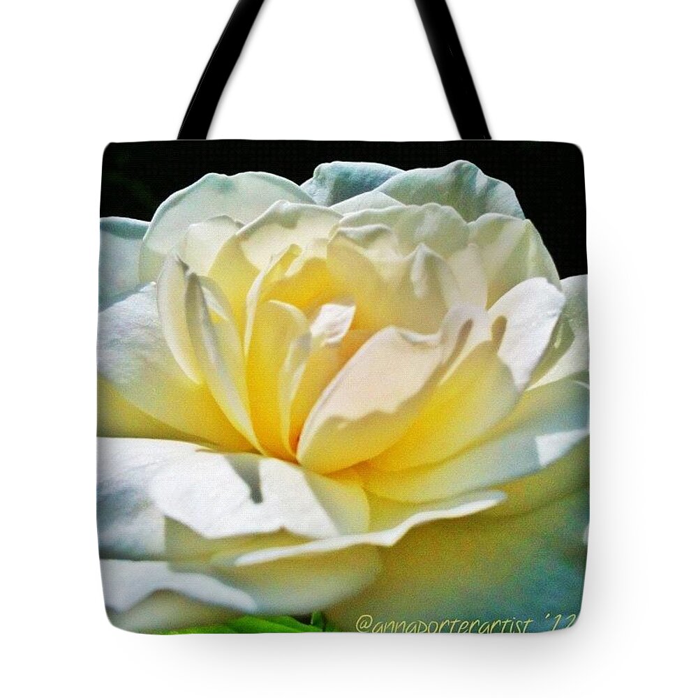 Flowersofinstagram Tote Bag featuring the photograph White Rose Edited With #snapseed And by Anna Porter