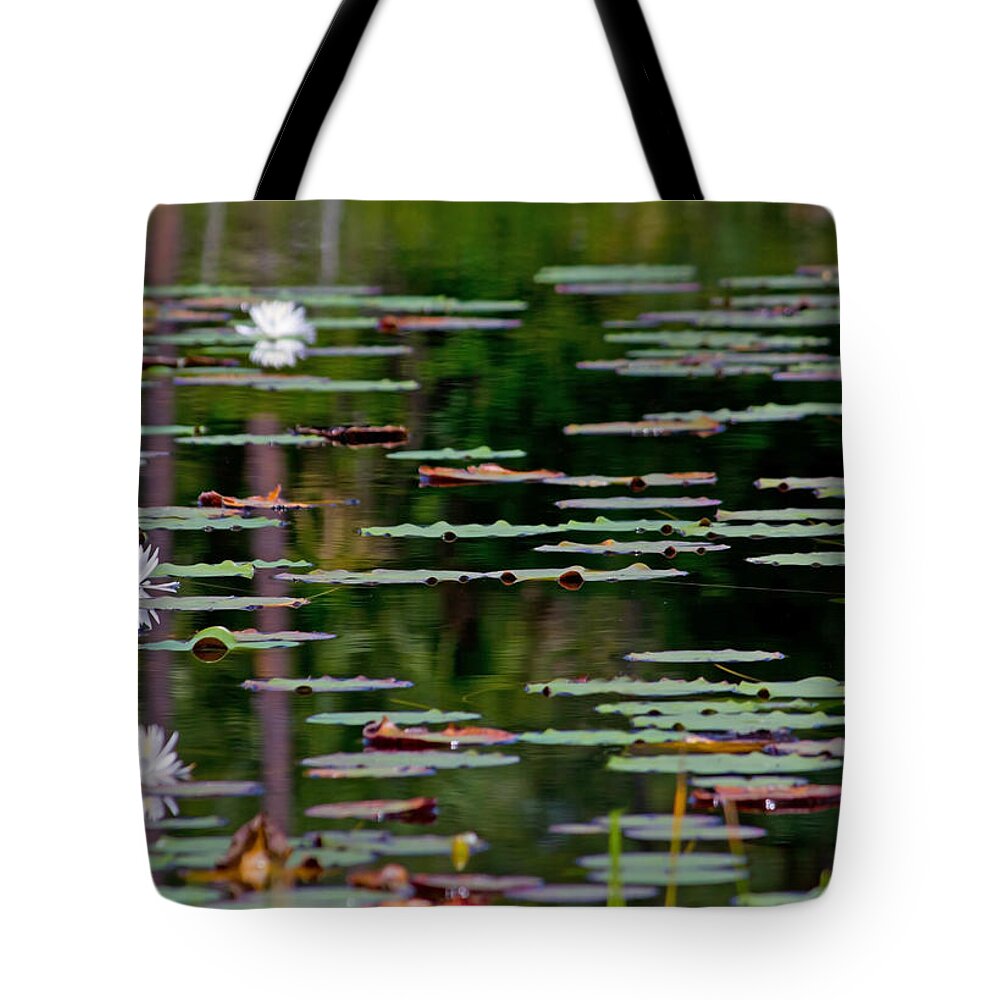 Lily Pads Tote Bag featuring the photograph White Whisper by Mark Andrew Thomas
