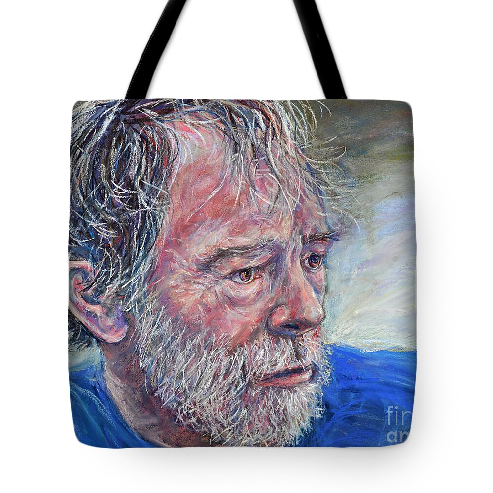 Pastel Tote Bag featuring the painting Wicked Archeologist John by Li Newton