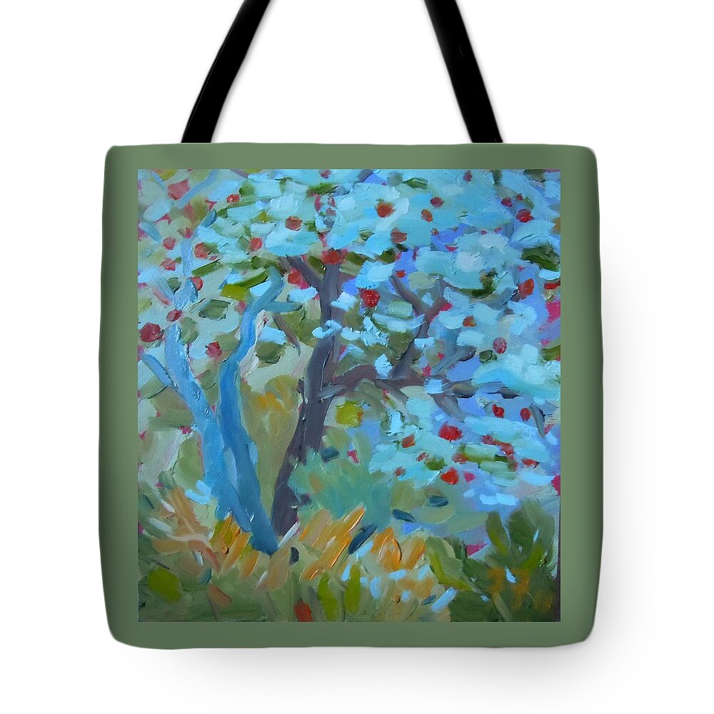 Apple Trees Tote Bag featuring the painting Wild Apples by Francine Frank