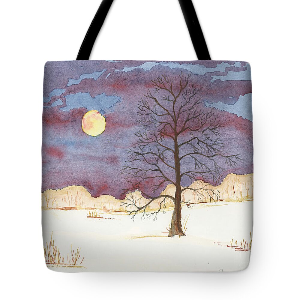 Winter Tote Bag featuring the painting Winter Field by Jackie Irwin