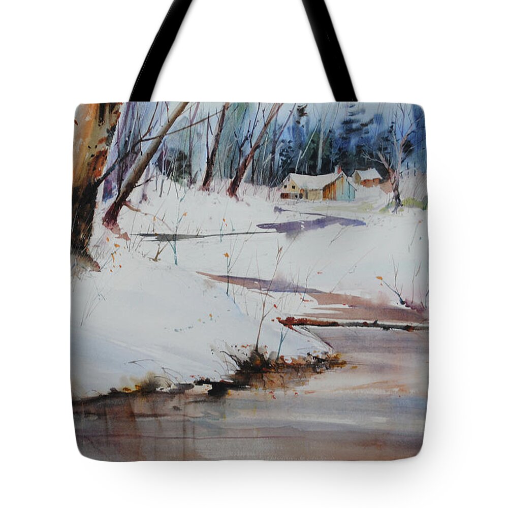 Landscape Tote Bag featuring the painting Winter Wonders by P Anthony Visco