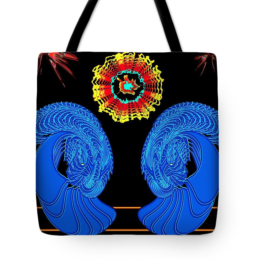 Sun Tote Bag featuring the digital art Worship of the Dying Sun by Alec Drake