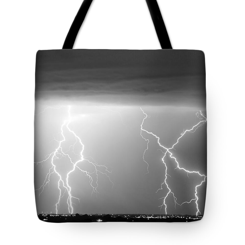 City Tote Bag featuring the photograph X In The Sky in Black and White by James BO Insogna