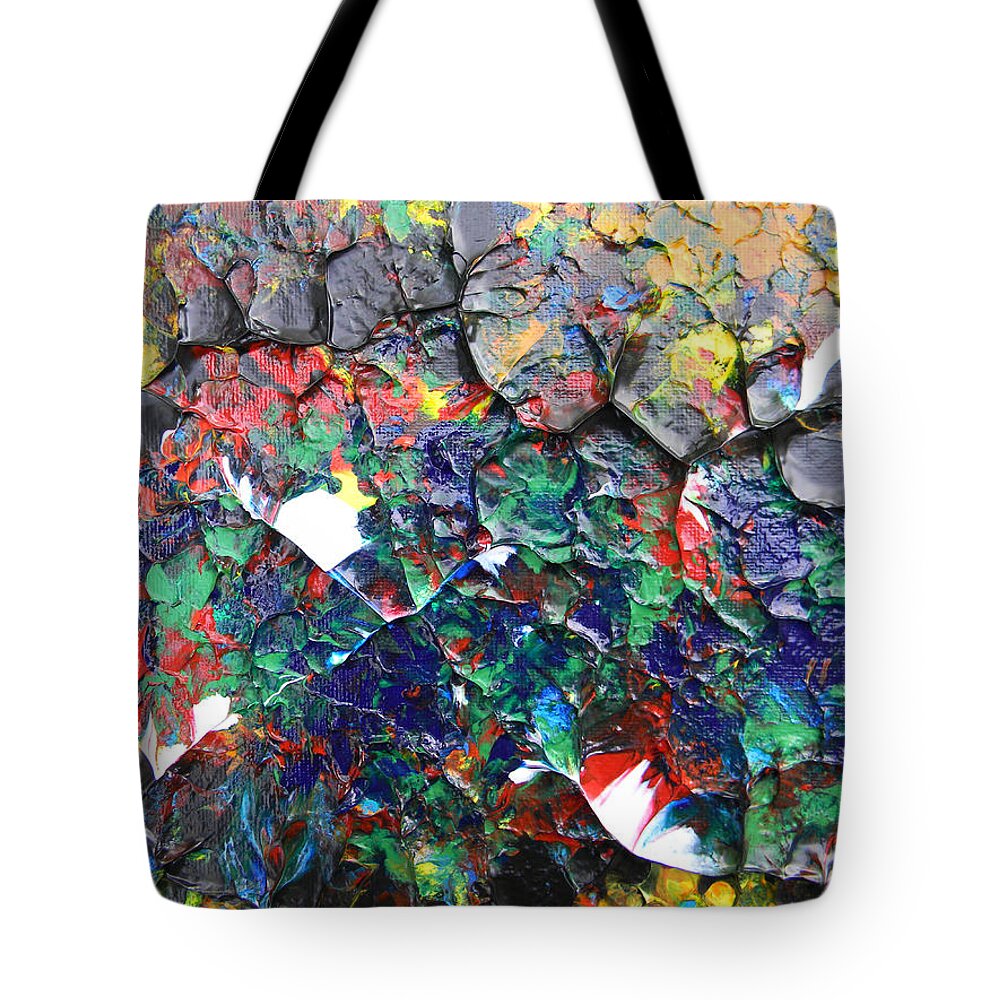 Abstract Art Tote Bag featuring the painting X O 1 by Marwan George Khoury
