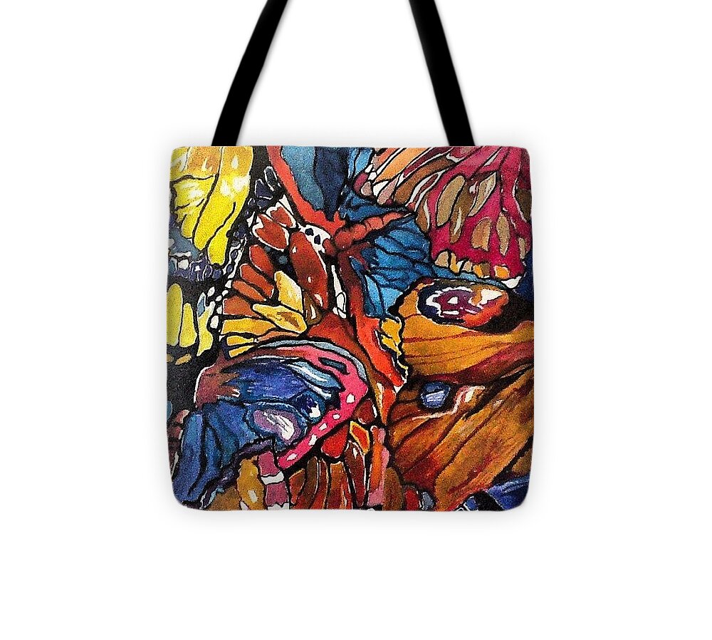 Butterfly Tote Bag featuring the painting Butterflies Wings........ #1 by Sandra Lira
