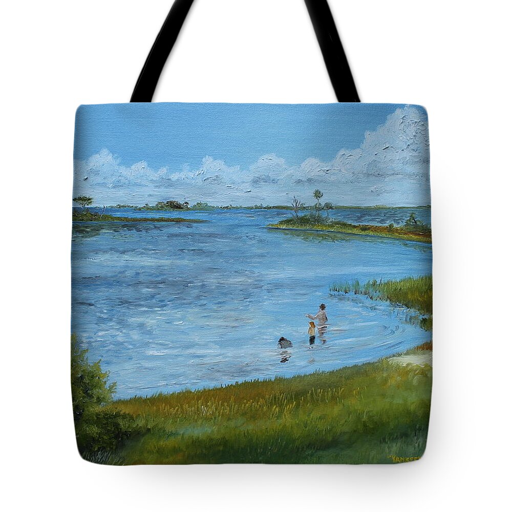 Oil Painting Tote Bag featuring the painting Yankeetown by Larry Whitler