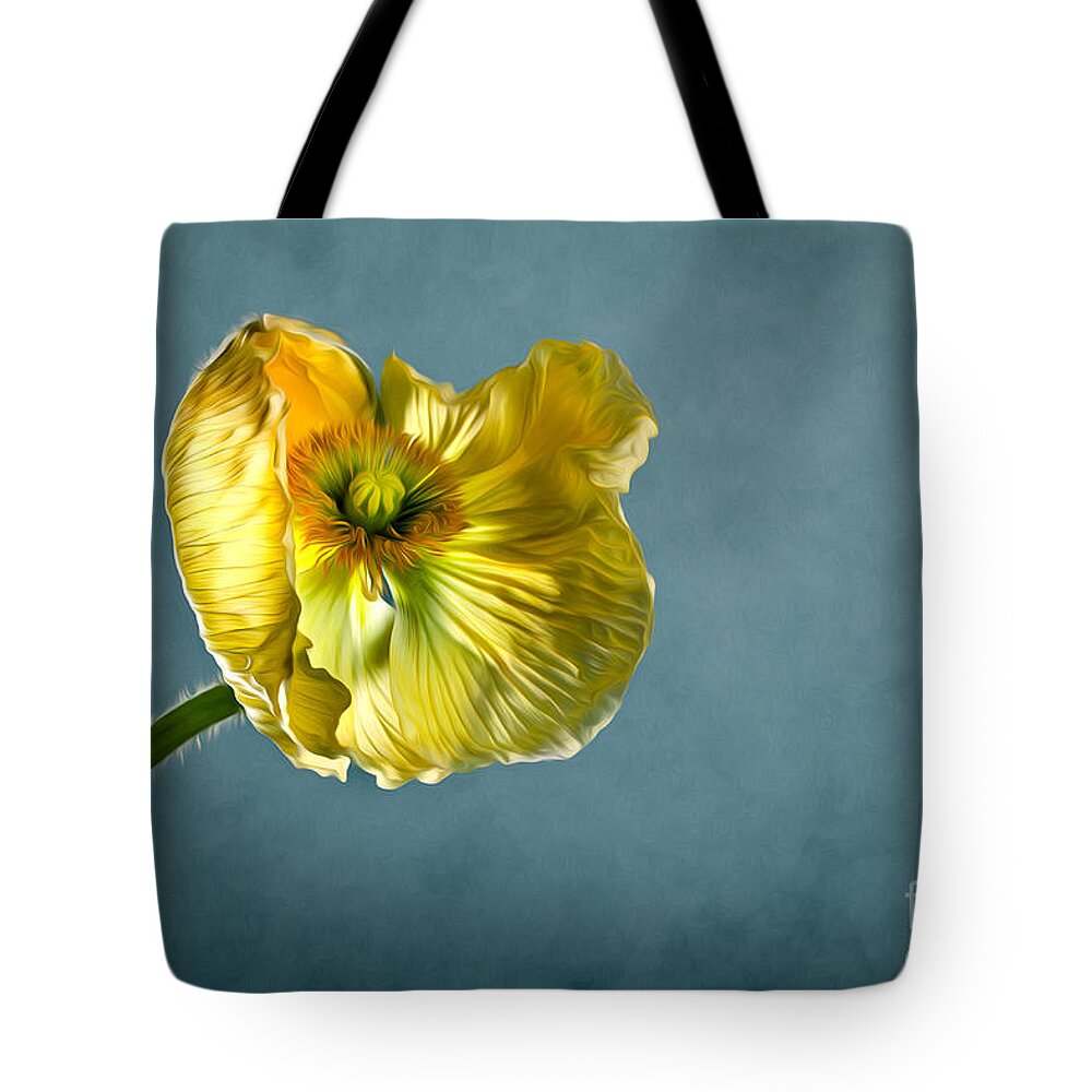 Poppy Tote Bag featuring the photograph Yellow Poppy by Nailia Schwarz