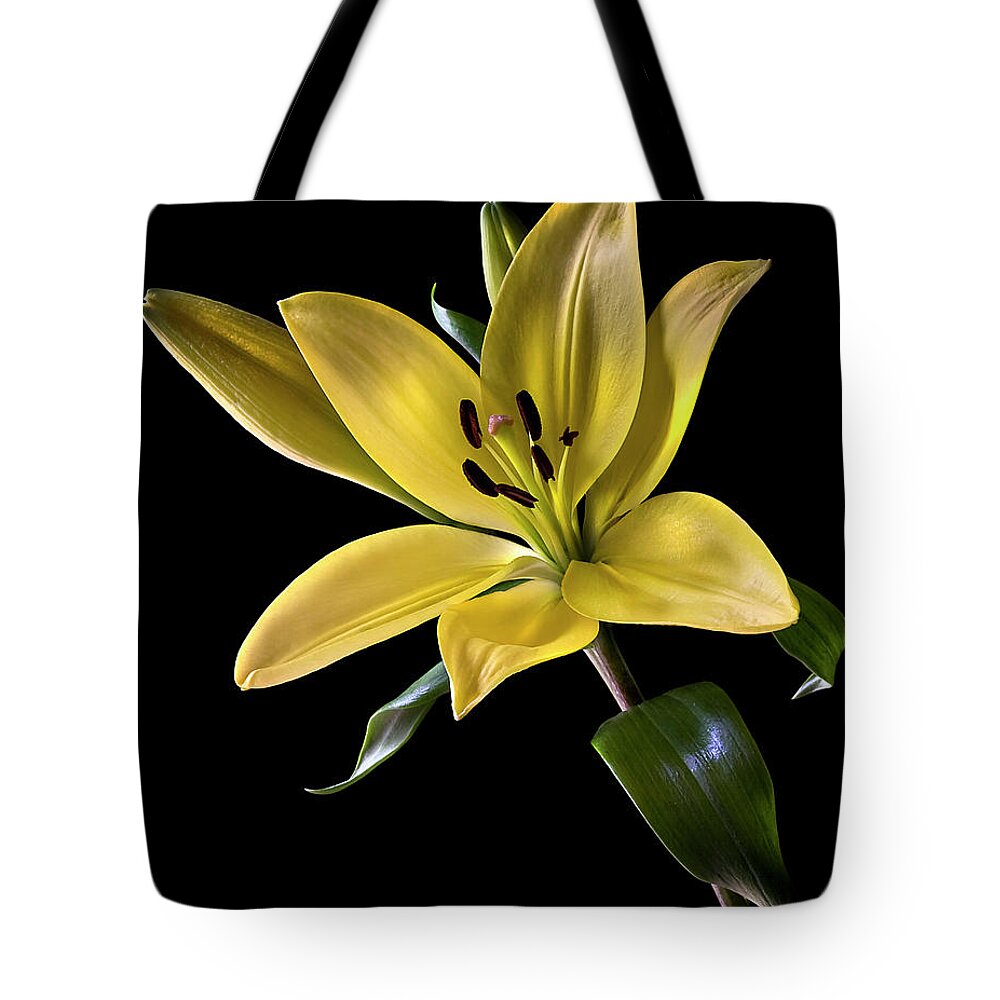 Tiger Lily Tote Bag featuring the photograph Yellow Tiger Lily by Endre Balogh