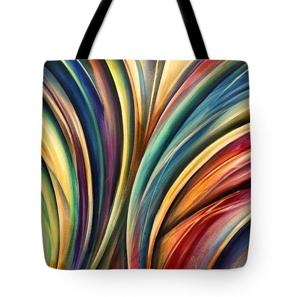 Curves Tote Bag featuring the painting ' Curves' by Michael Lang