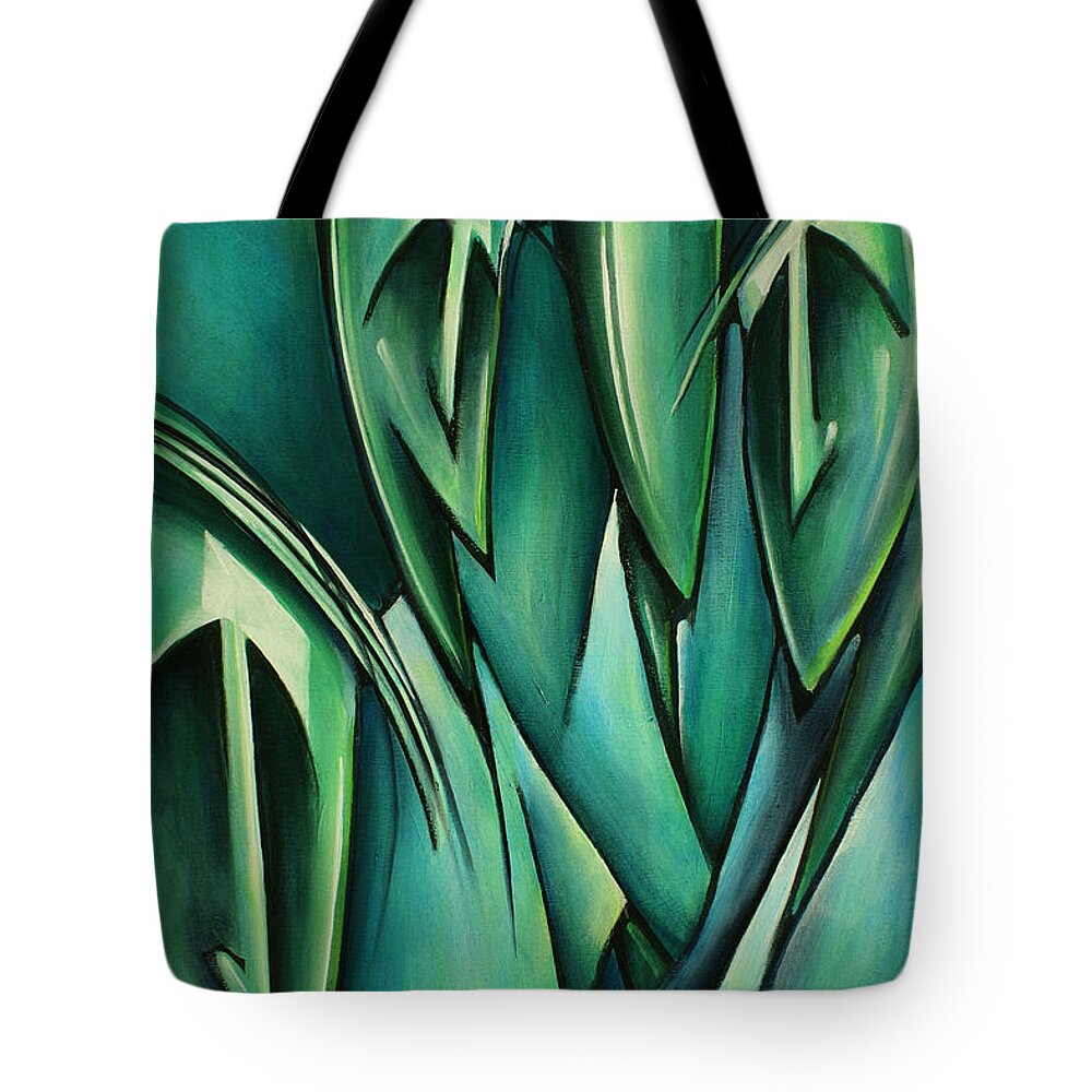 Figurative Tote Bag featuring the painting ' Strange Space' by Michael Lang