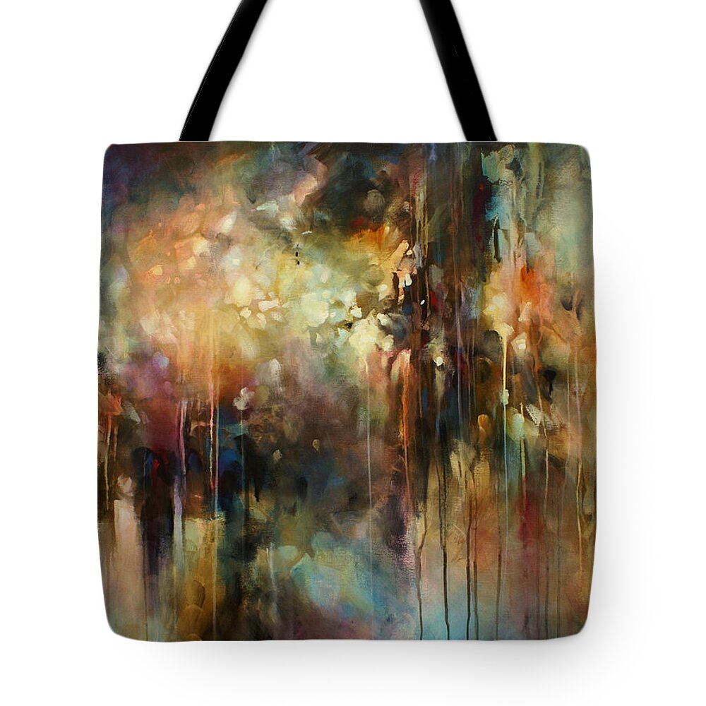 Large Tote Bag featuring the painting ' Summers Rain ' by Michael Lang