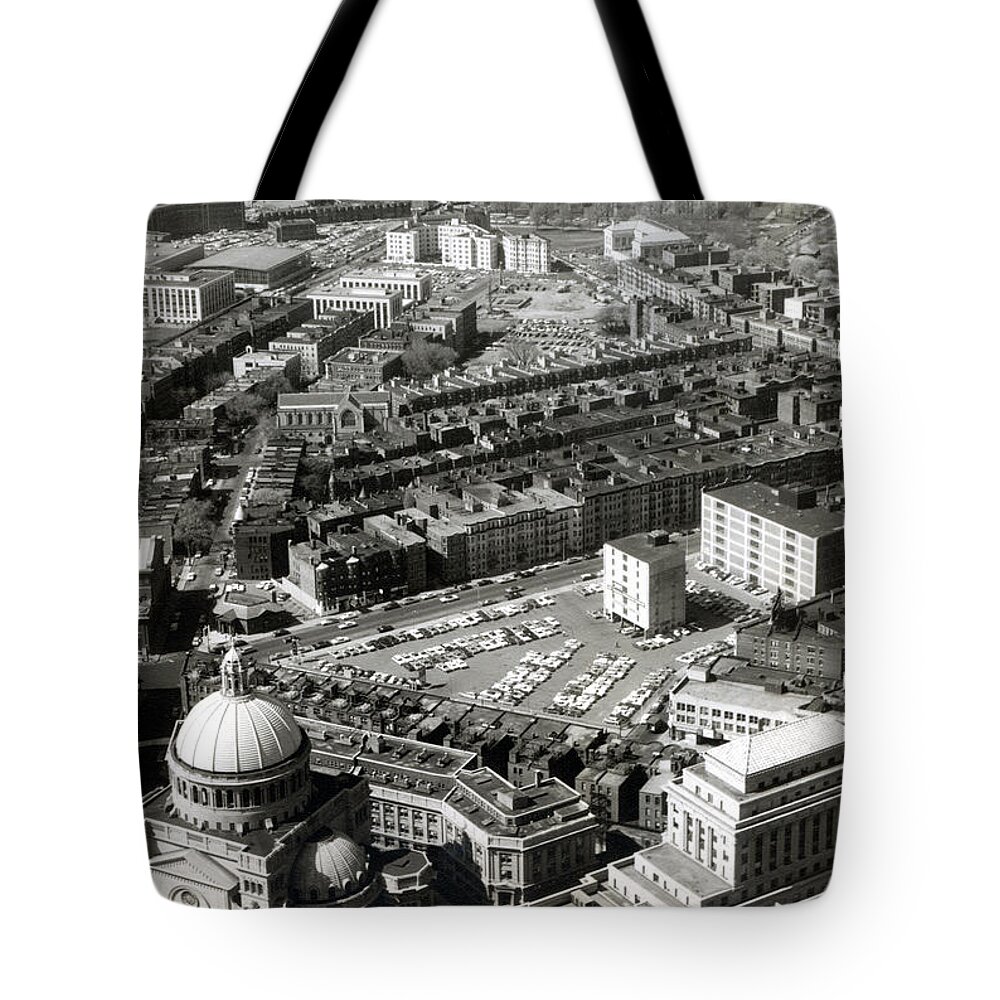 Boston Tote Bag featuring the photograph 1965 Aerial View of Boston no.1 by Historic Image