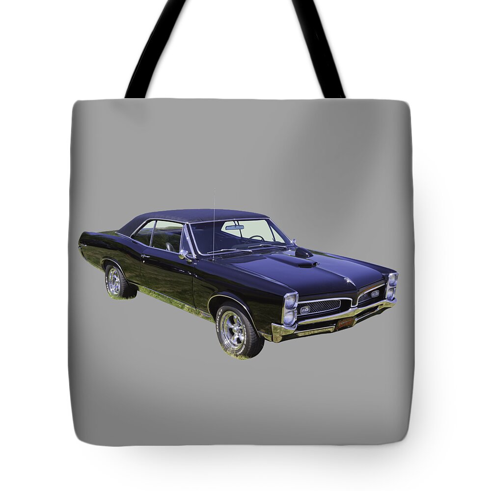 Car Tote Bag featuring the photograph Black 1967 Pontiac GTO Muscle Car by Keith Webber Jr
