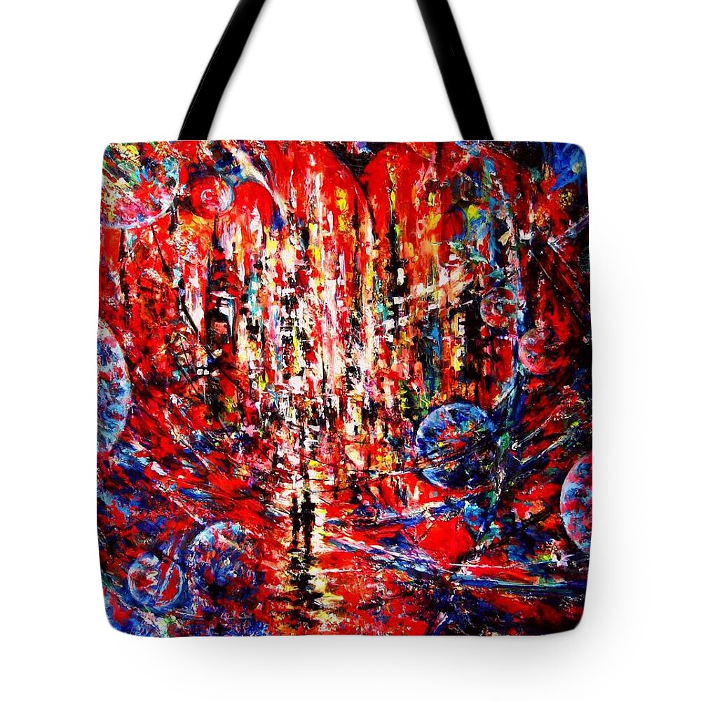 Contemporary Impressionism Tote Bag featuring the painting City Of Light by Helen Kagan