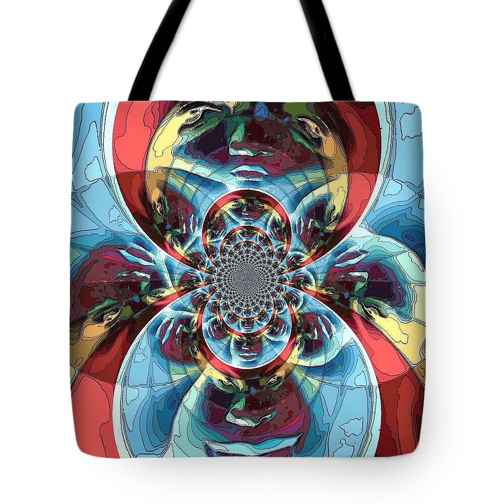 Digital Art Tote Bag featuring the digital art Different Perspectives by Karen Buford