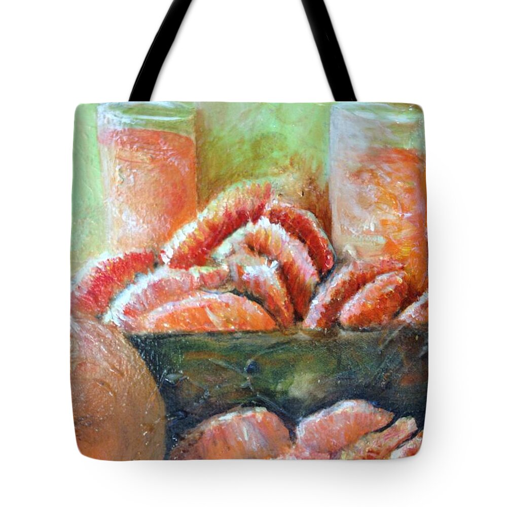 Still Life Tote Bag featuring the painting Mandarin oranges by Chuck Gebhardt