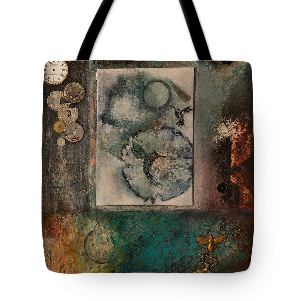 Mixed Media Art- Artwork And Gears- Abstract Mind- Art Of Rae Ann M. Garrett - Tribute To Bowie- Tote Bag featuring the painting In Dreams - Dance Magic Dance by Rae Ann M Garrett