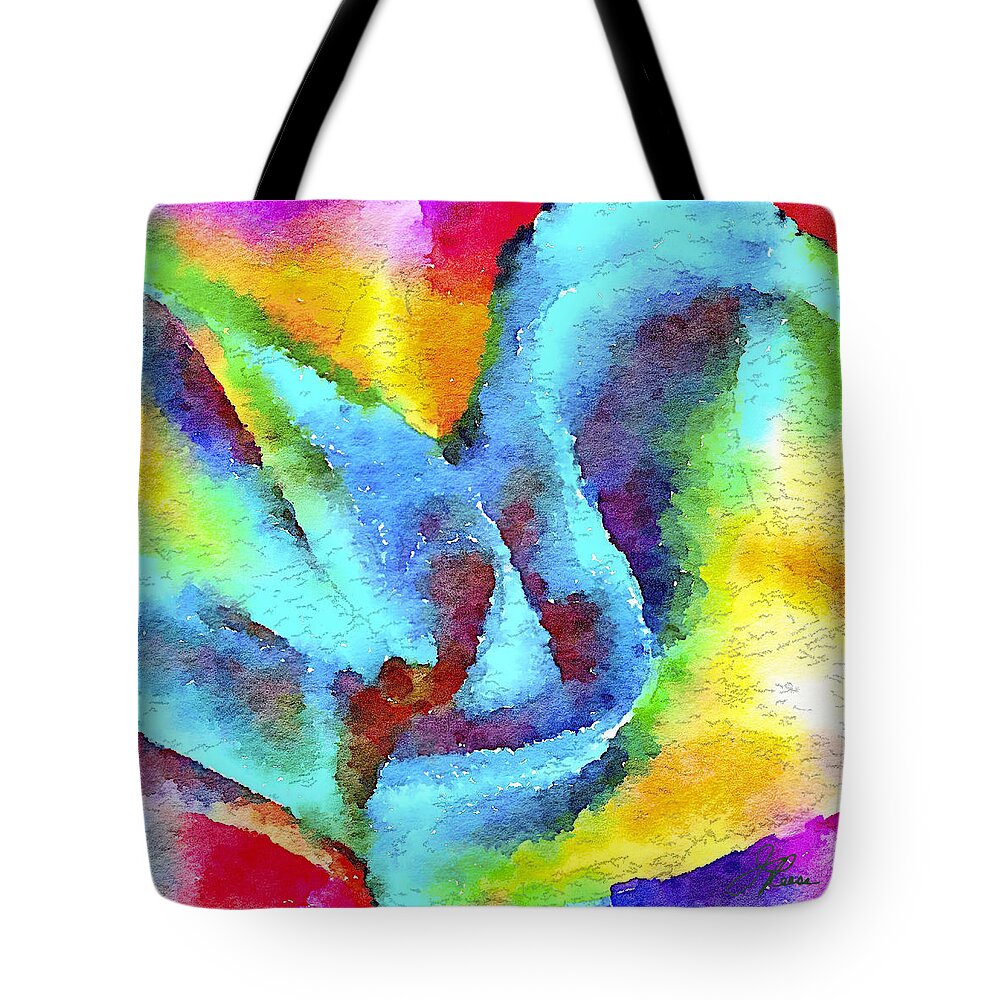 Abstract Watercolor Tote Bag featuring the painting Intuitive watercolor by Joan Reese